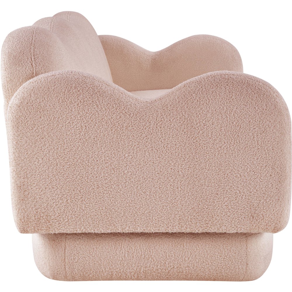 Bloom Pink Teddy Fabric Sofa. Picture 3