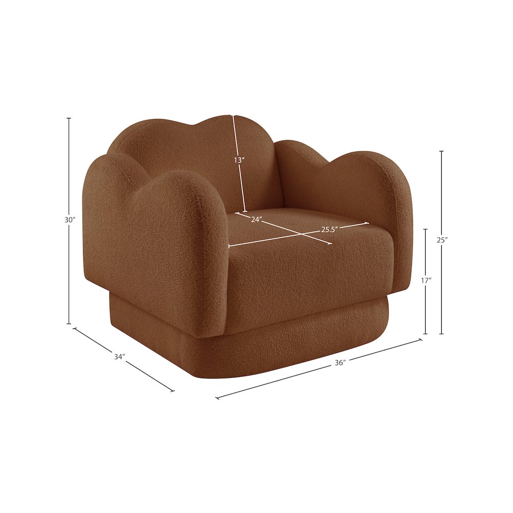 Bloom Saddle Teddy Fabric Chair. Picture 12