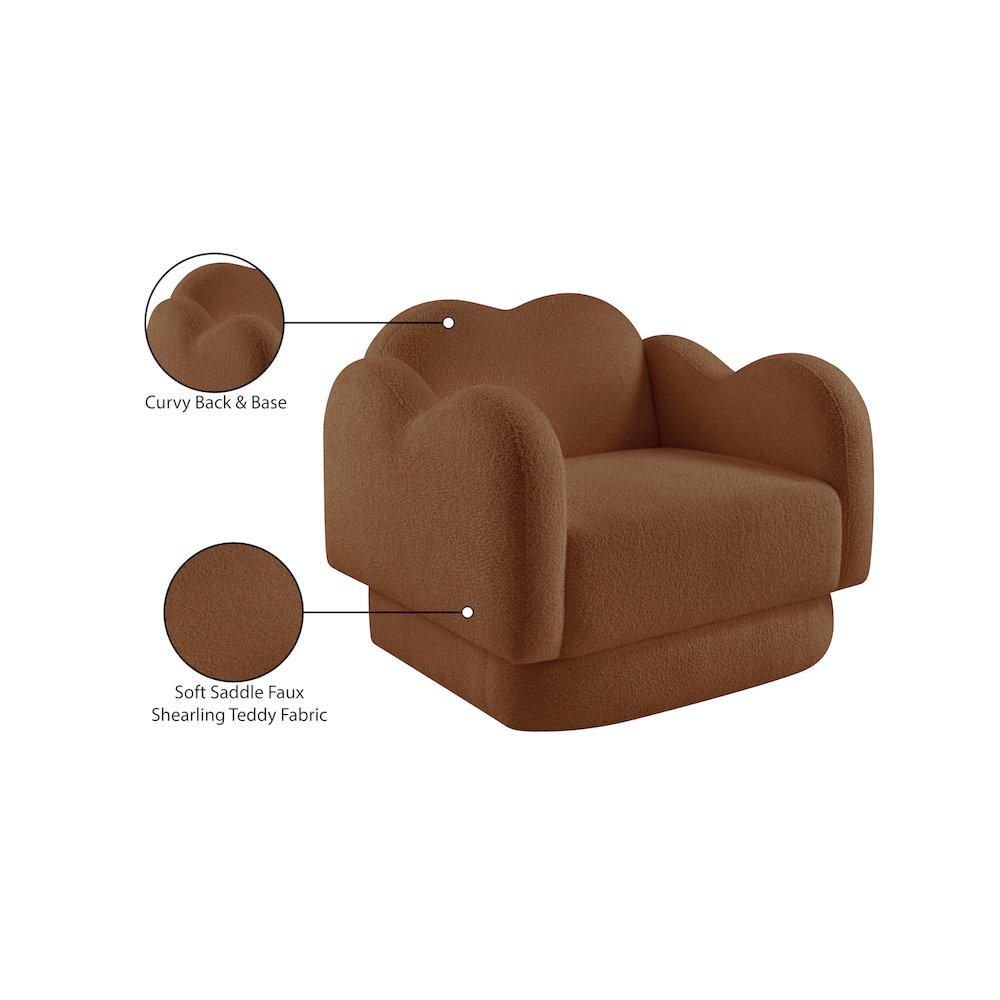 Bloom Saddle Teddy Fabric Chair. Picture 13