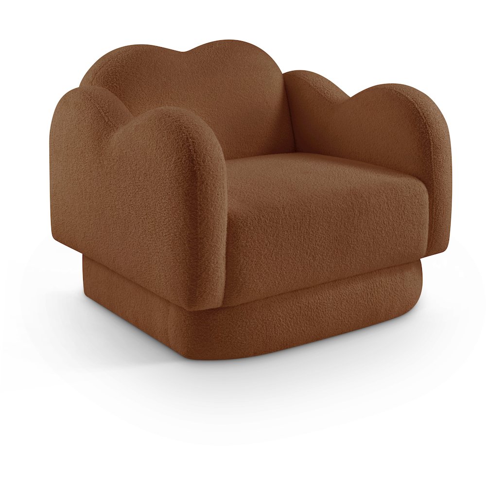 Bloom Saddle Teddy Fabric Chair. Picture 1