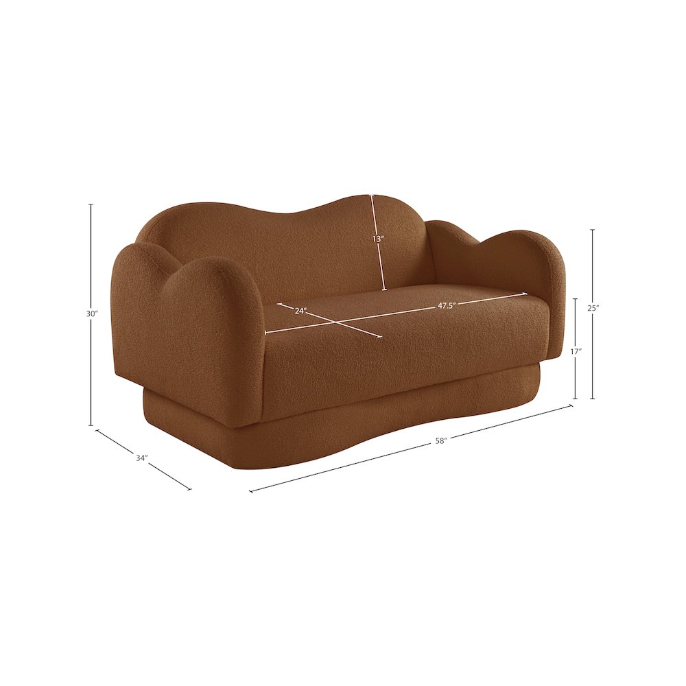 Bloom Saddle Teddy Fabric Loveseat. Picture 14