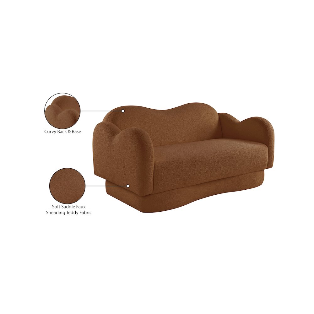 Bloom Saddle Teddy Fabric Loveseat. Picture 15