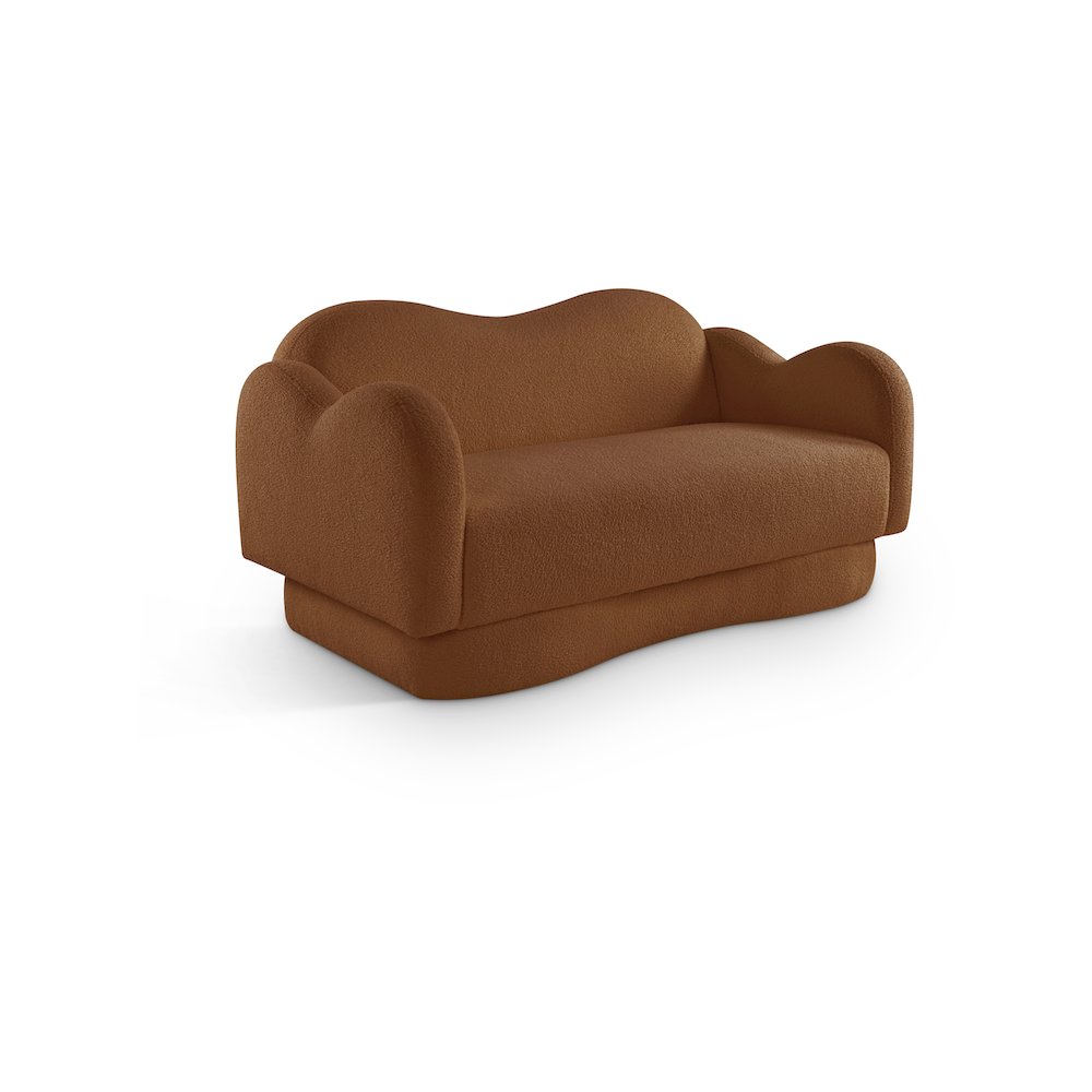 Bloom Saddle Teddy Fabric Loveseat. Picture 1