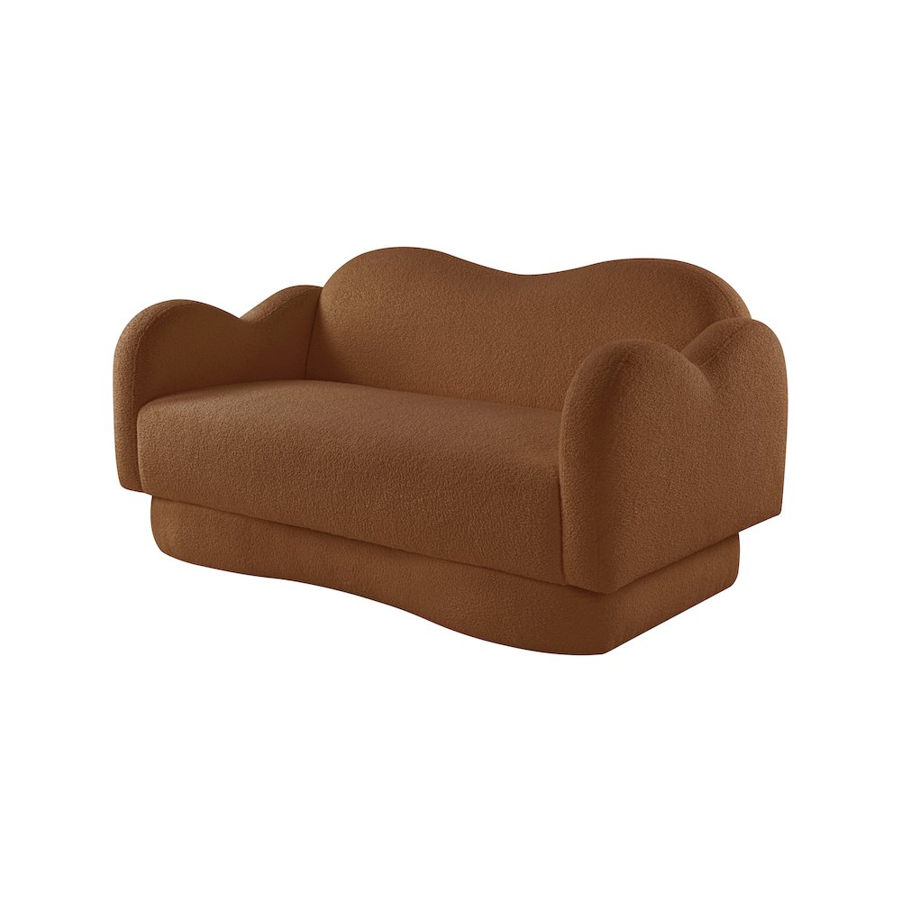 Bloom Saddle Teddy Fabric Loveseat. Picture 6