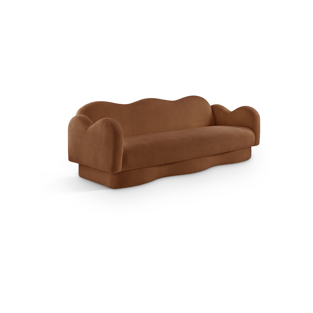 Bloom Saddle Teddy Fabric Sofa. Picture 1