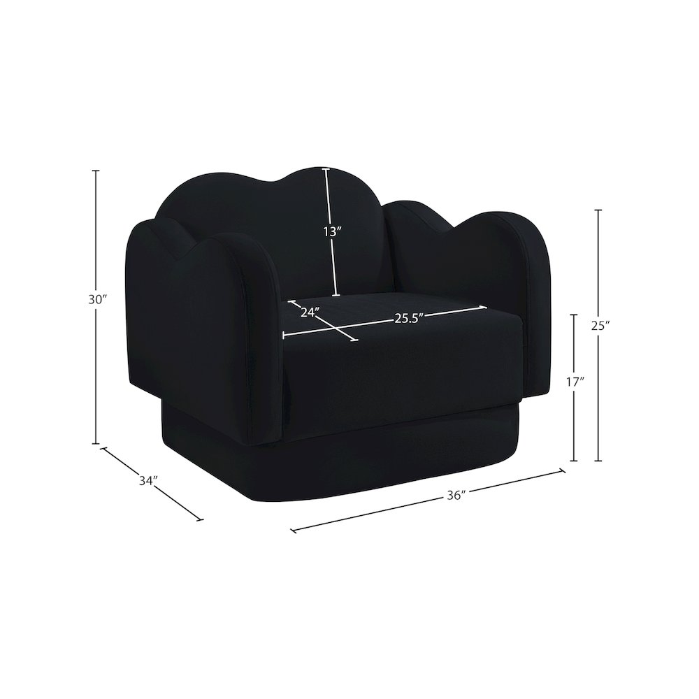 Bloom Black Velvet Chair. Picture 7