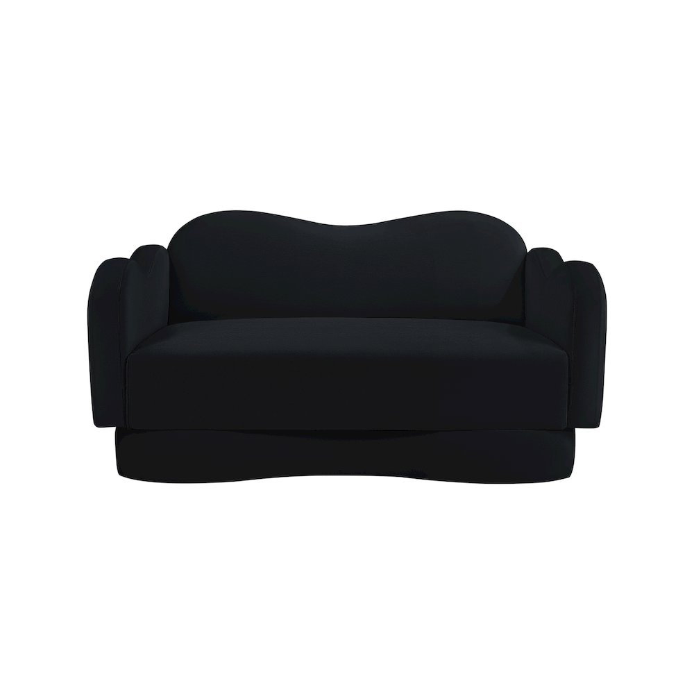 Bloom Black Velvet Loveseat. Picture 2