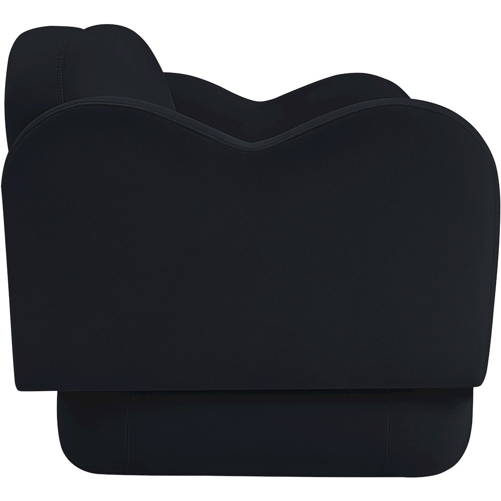 Bloom Black Velvet Loveseat. Picture 3