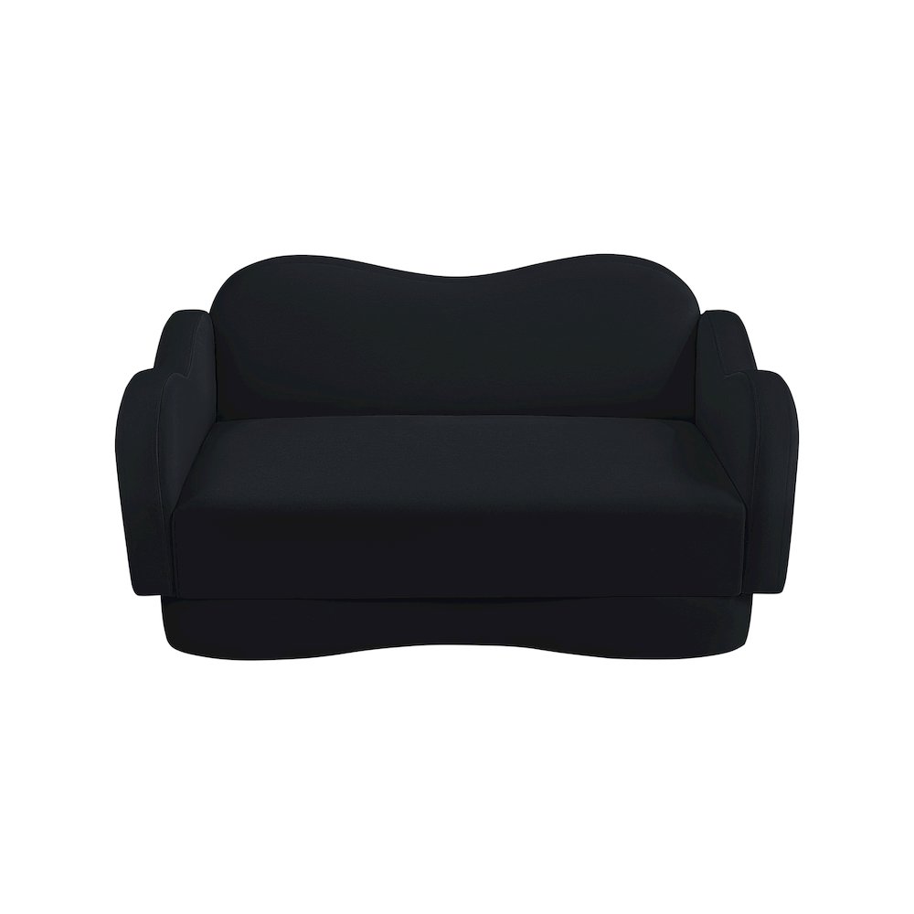 Bloom Black Velvet Loveseat. Picture 5