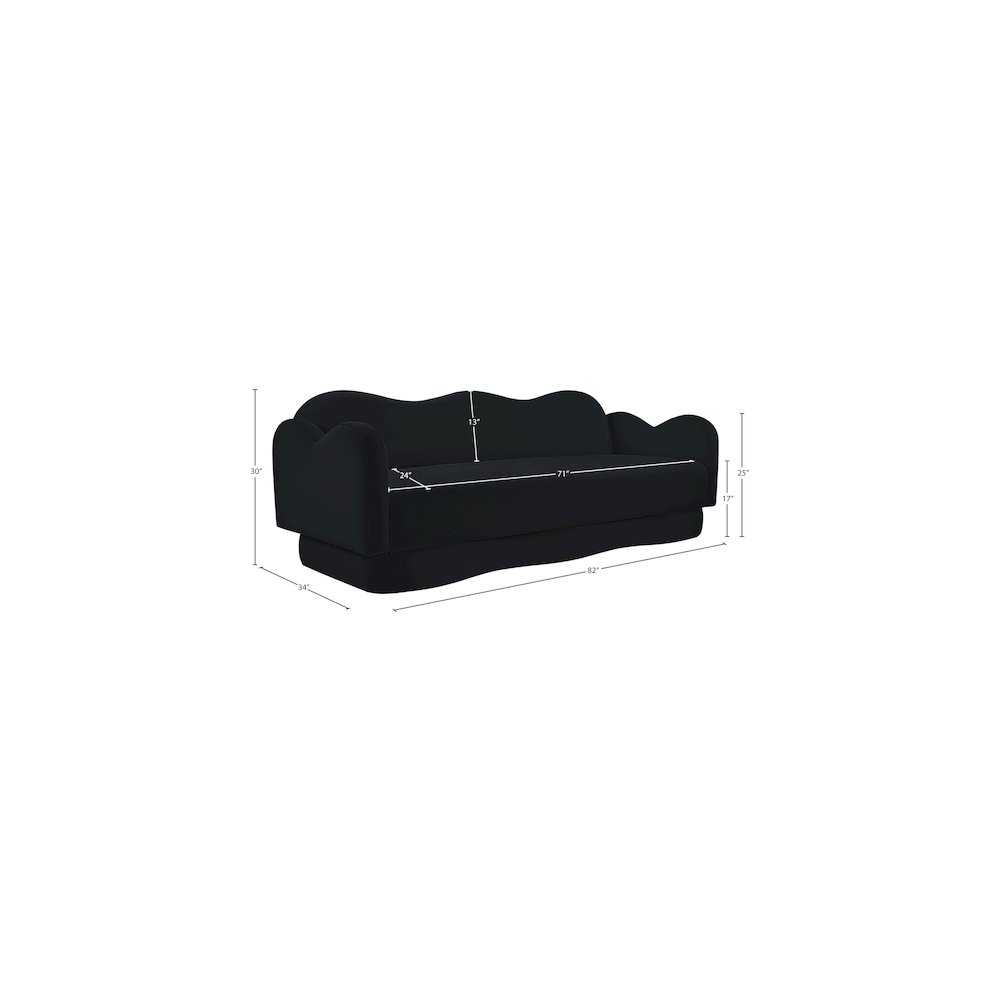 Bloom Black Velvet Sofa. Picture 7