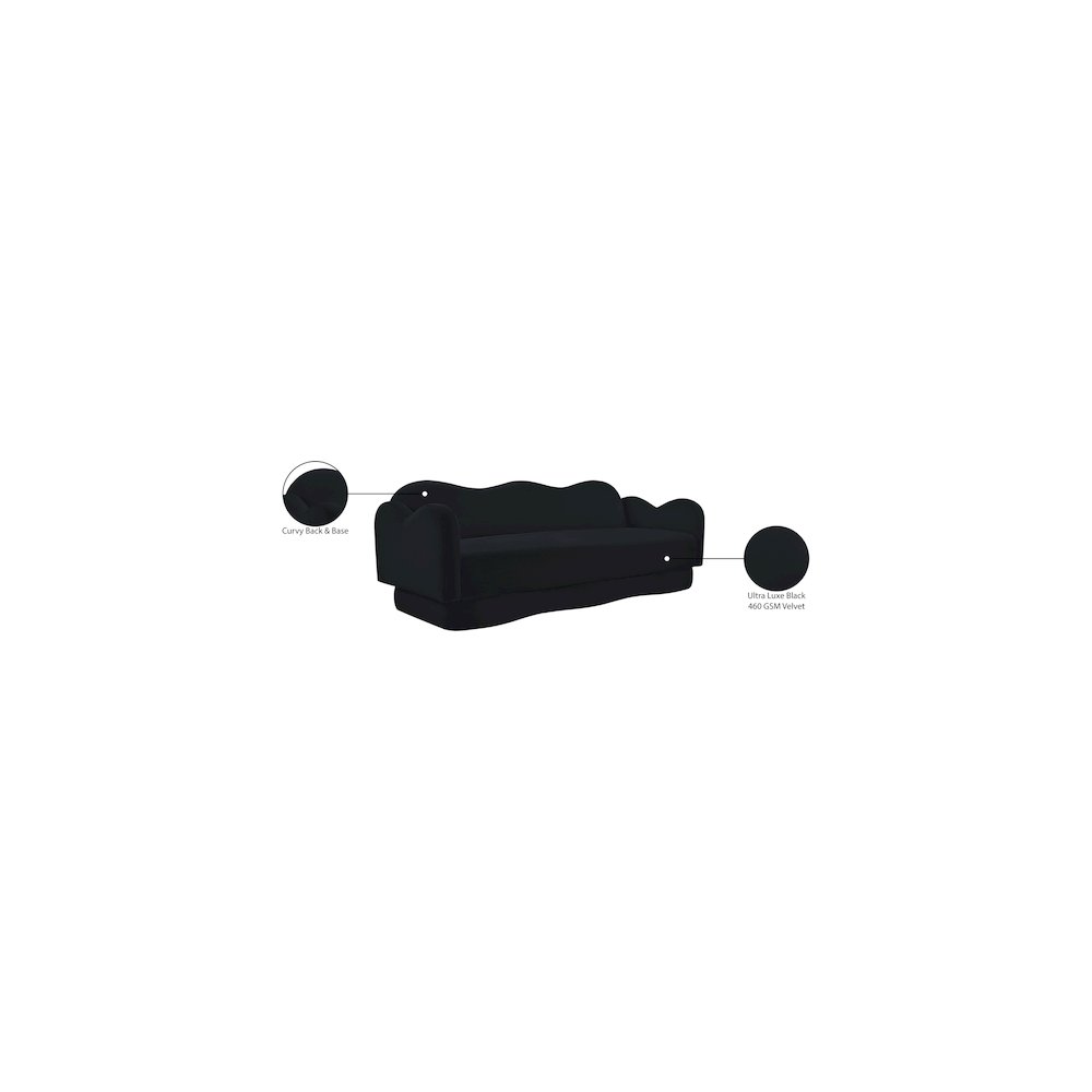 Bloom Black Velvet Sofa. Picture 8
