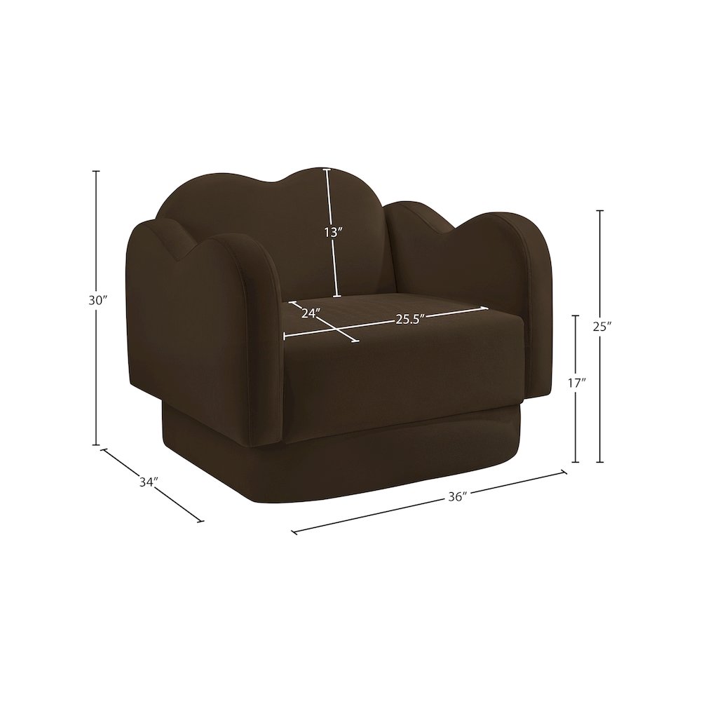 Bloom Brown Velvet Chair. Picture 7