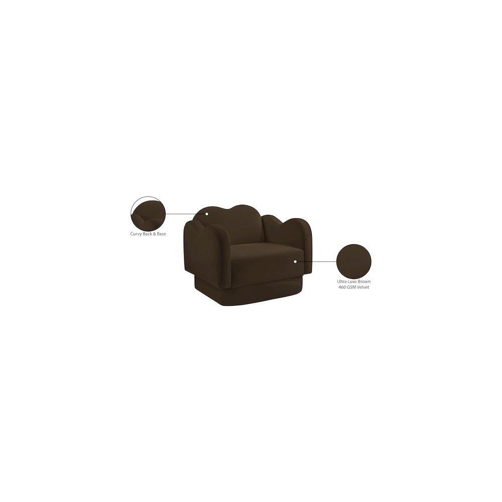 Bloom Brown Velvet Chair. Picture 8
