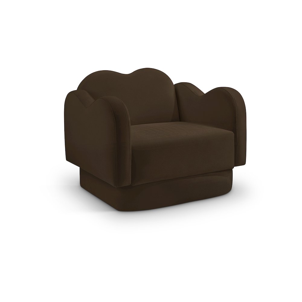 Bloom Brown Velvet Chair. Picture 1
