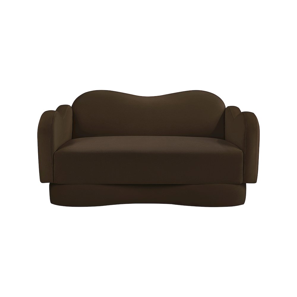 Bloom Brown Velvet Loveseat. Picture 2