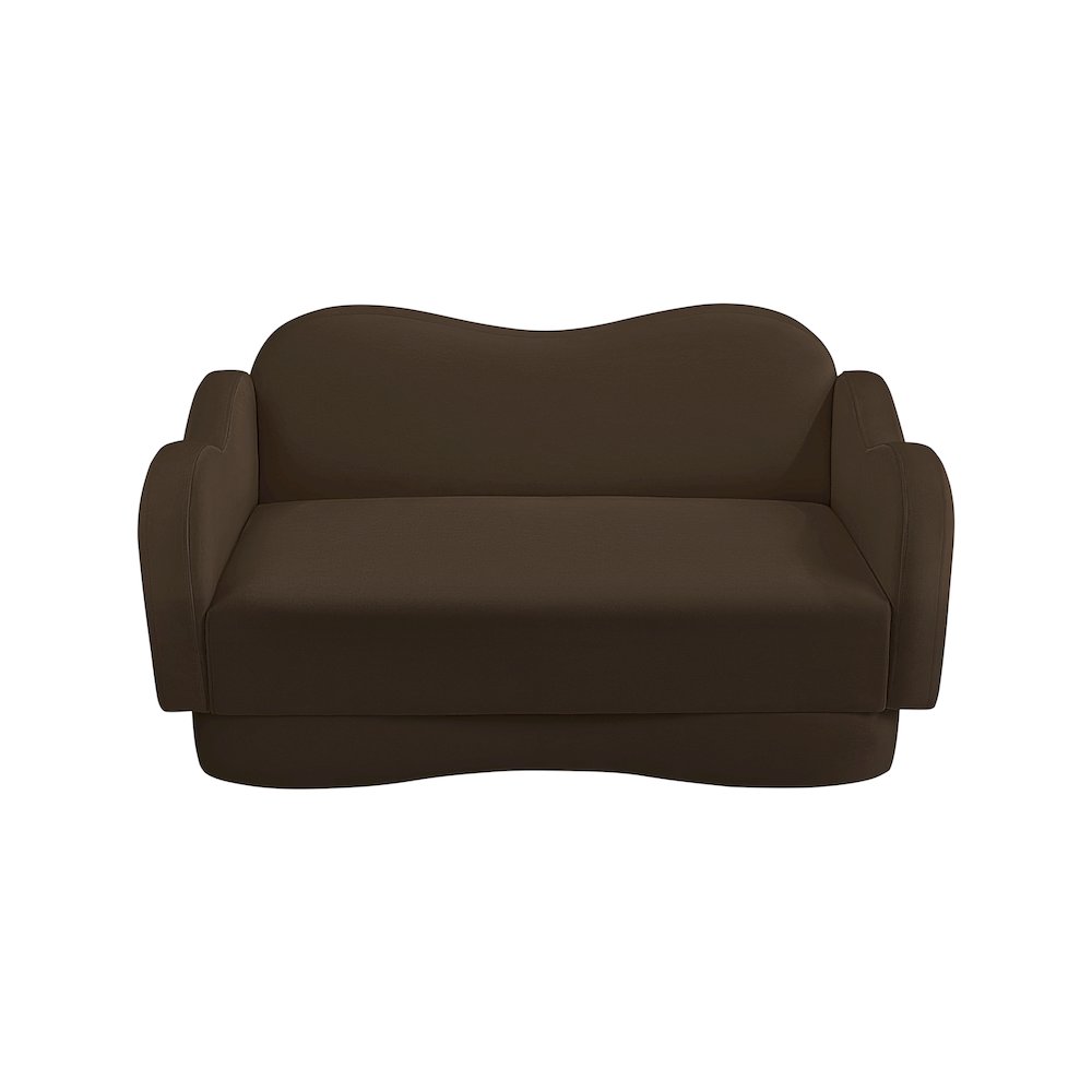 Bloom Brown Velvet Loveseat. Picture 5