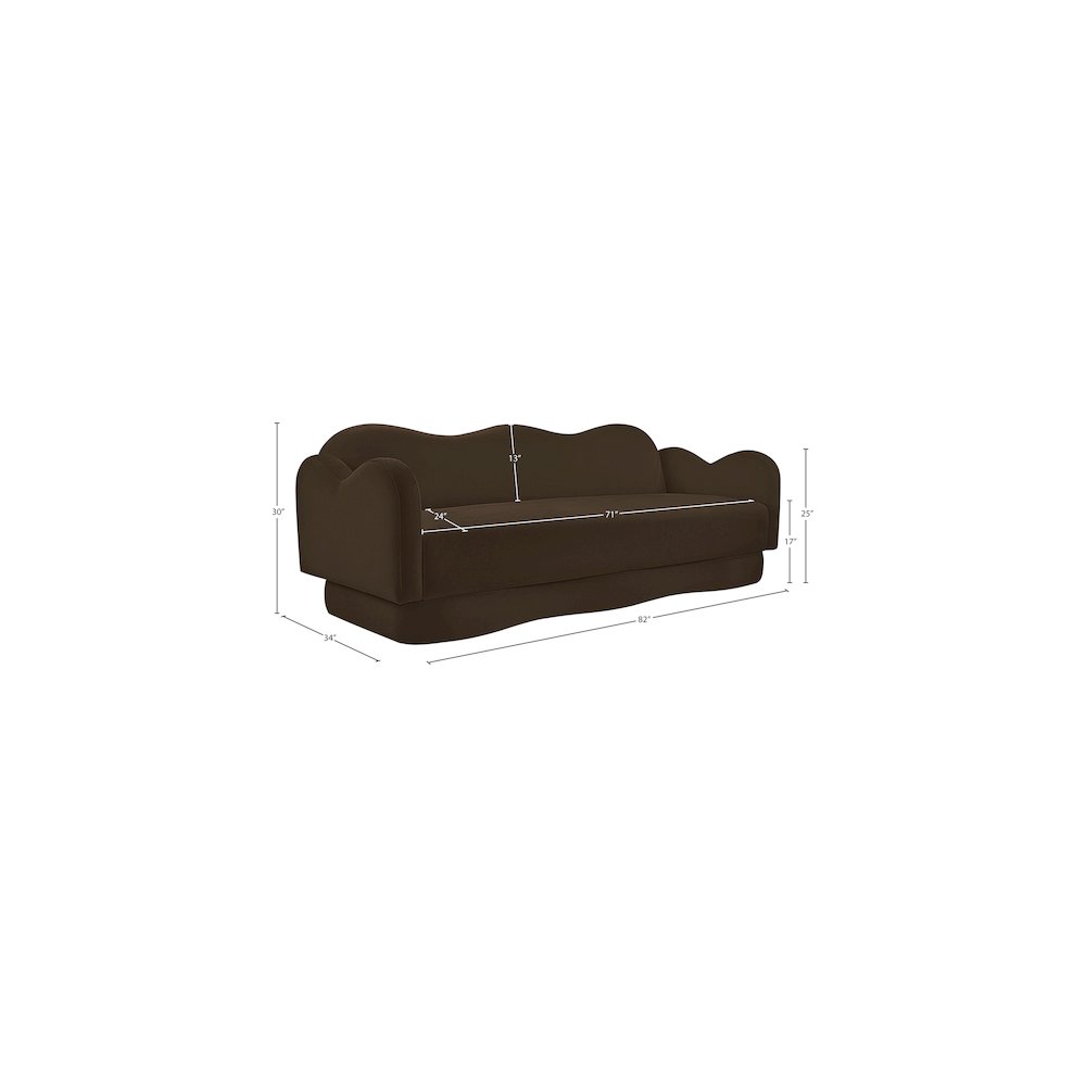 Bloom Brown Velvet Sofa. Picture 7