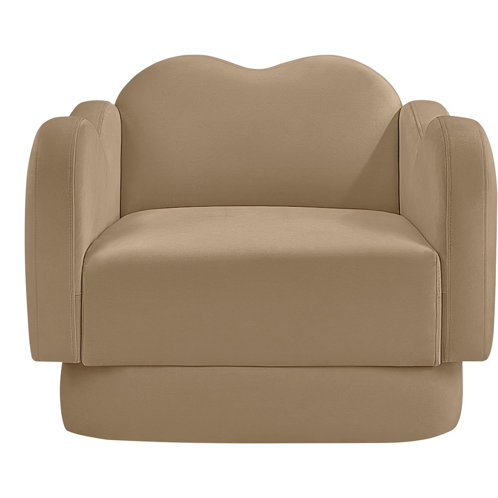 Bloom Camel Velvet Chair. Picture 2