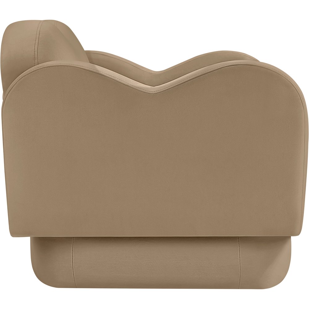 Bloom Camel Velvet Chair. Picture 3