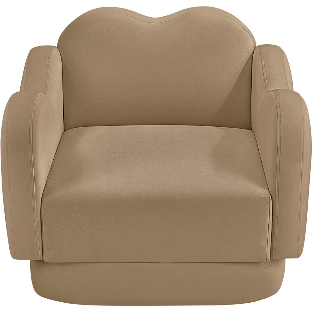 Bloom Camel Velvet Chair. Picture 5