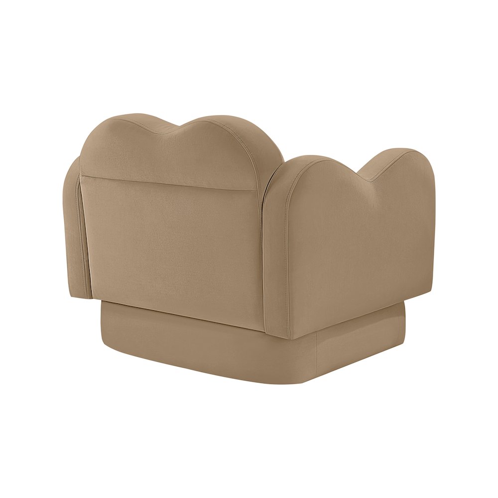 Bloom Camel Velvet Chair. Picture 6