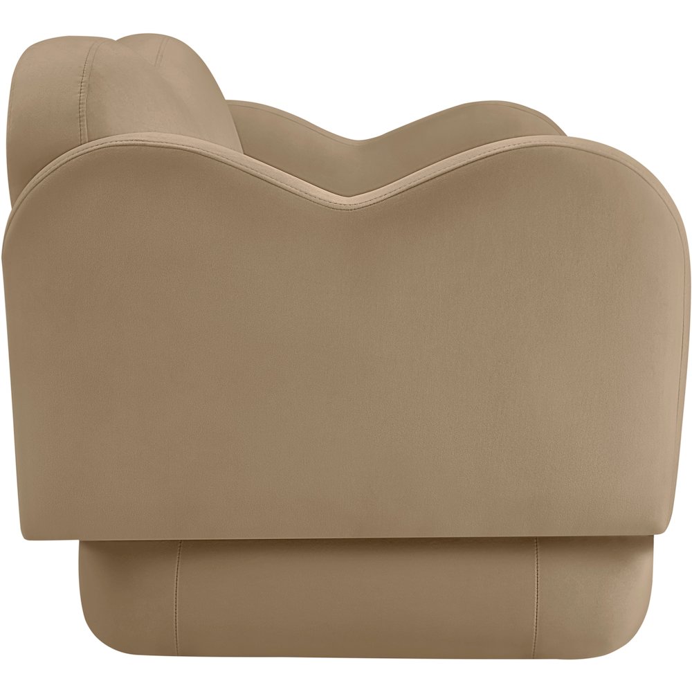 Bloom Camel Velvet Loveseat. Picture 3