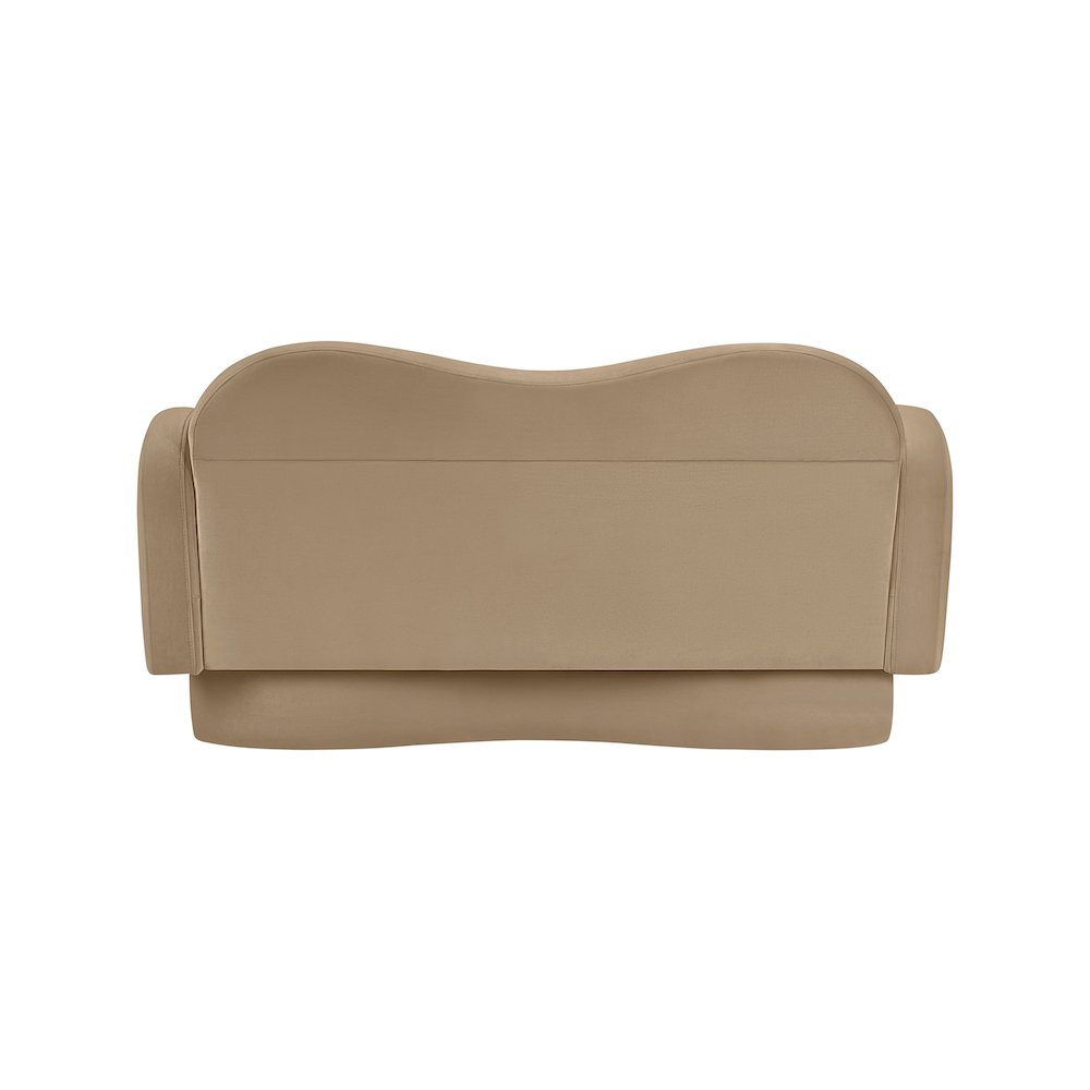 Bloom Camel Velvet Loveseat. Picture 4