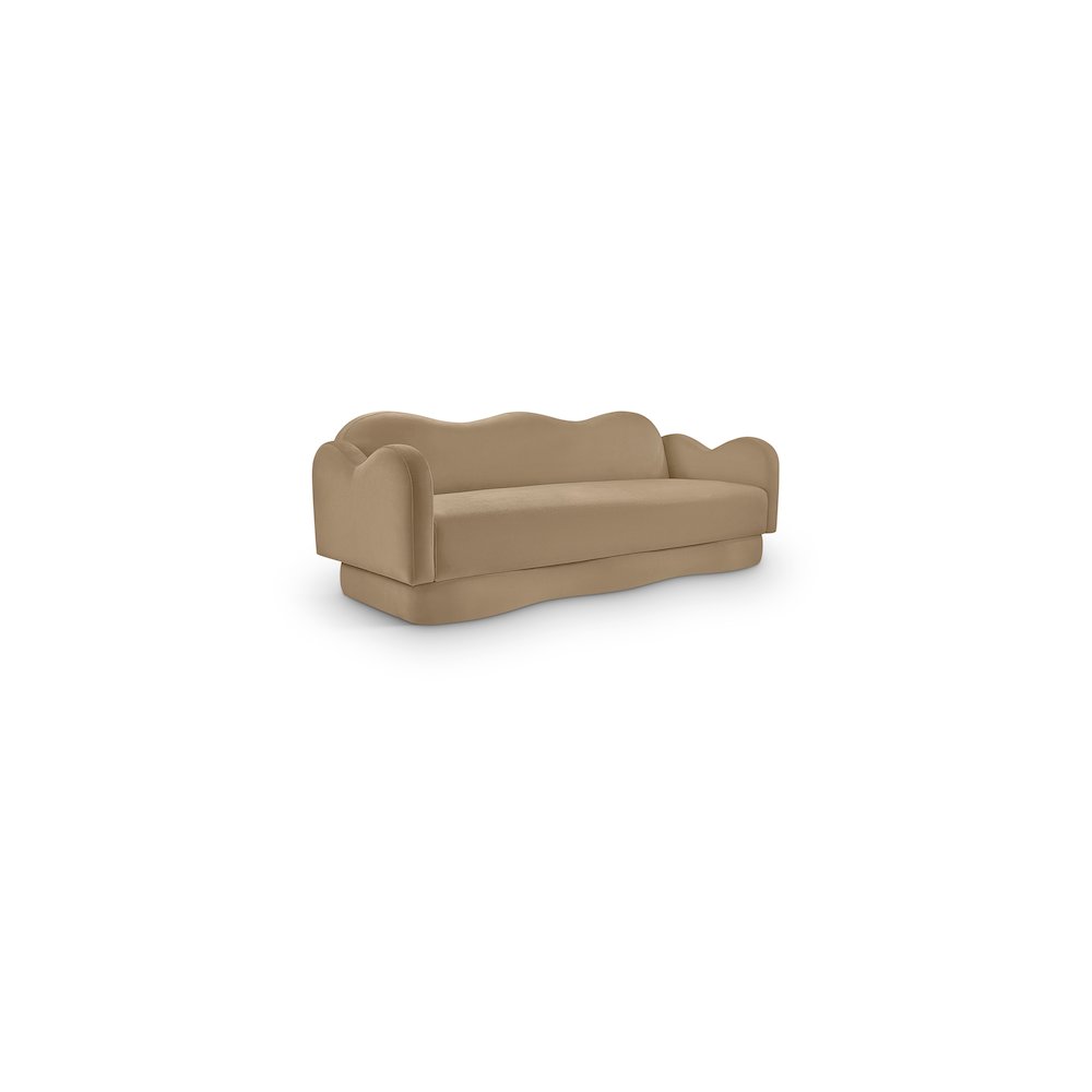 Bloom Camel Velvet Sofa. Picture 1