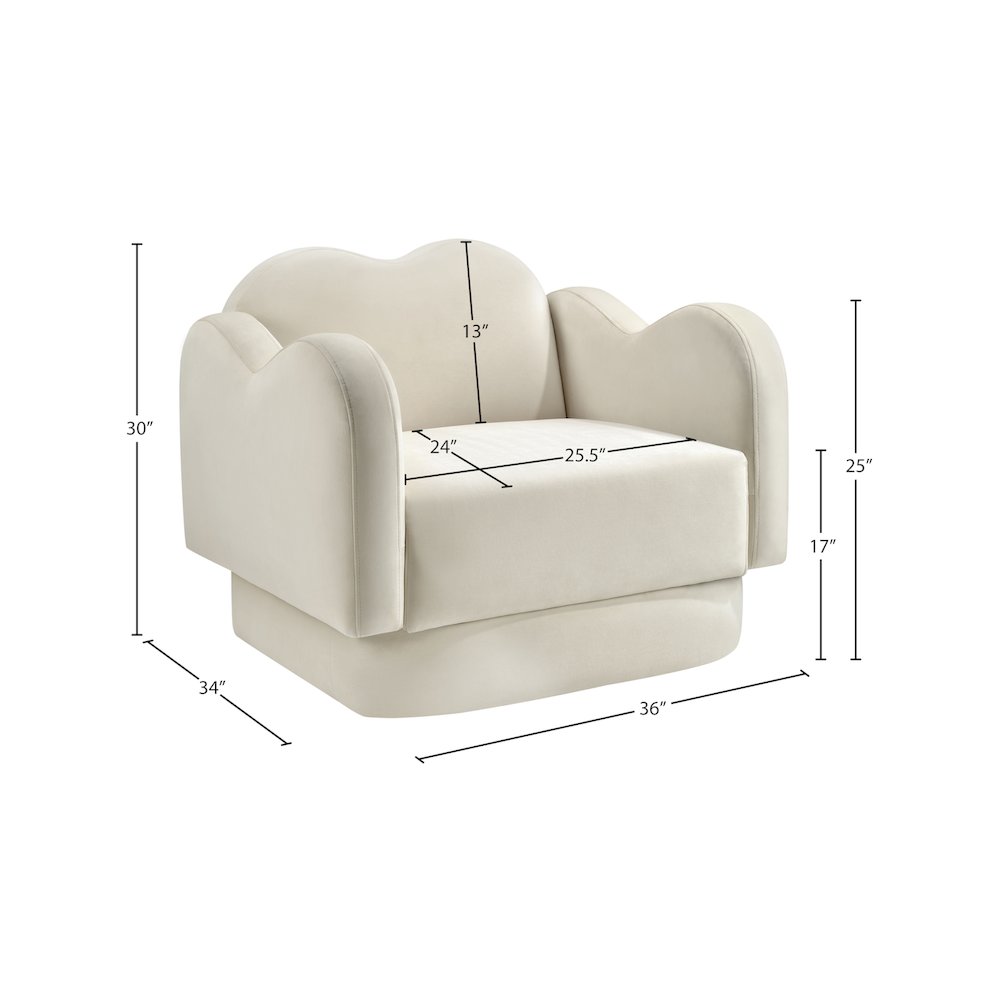 Bloom Cream Velvet Chair. Picture 7