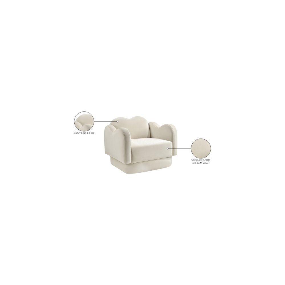 Bloom Cream Velvet Chair. Picture 8