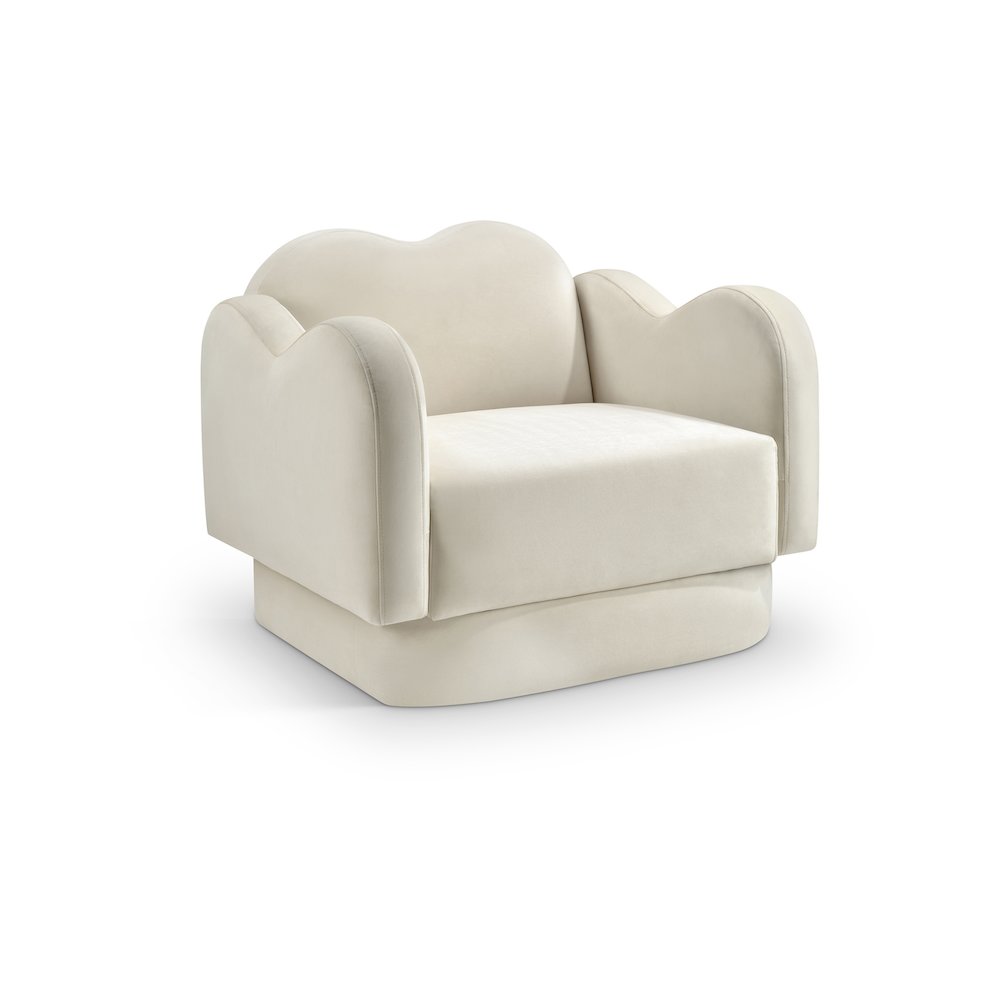 Bloom Cream Velvet Chair. Picture 1