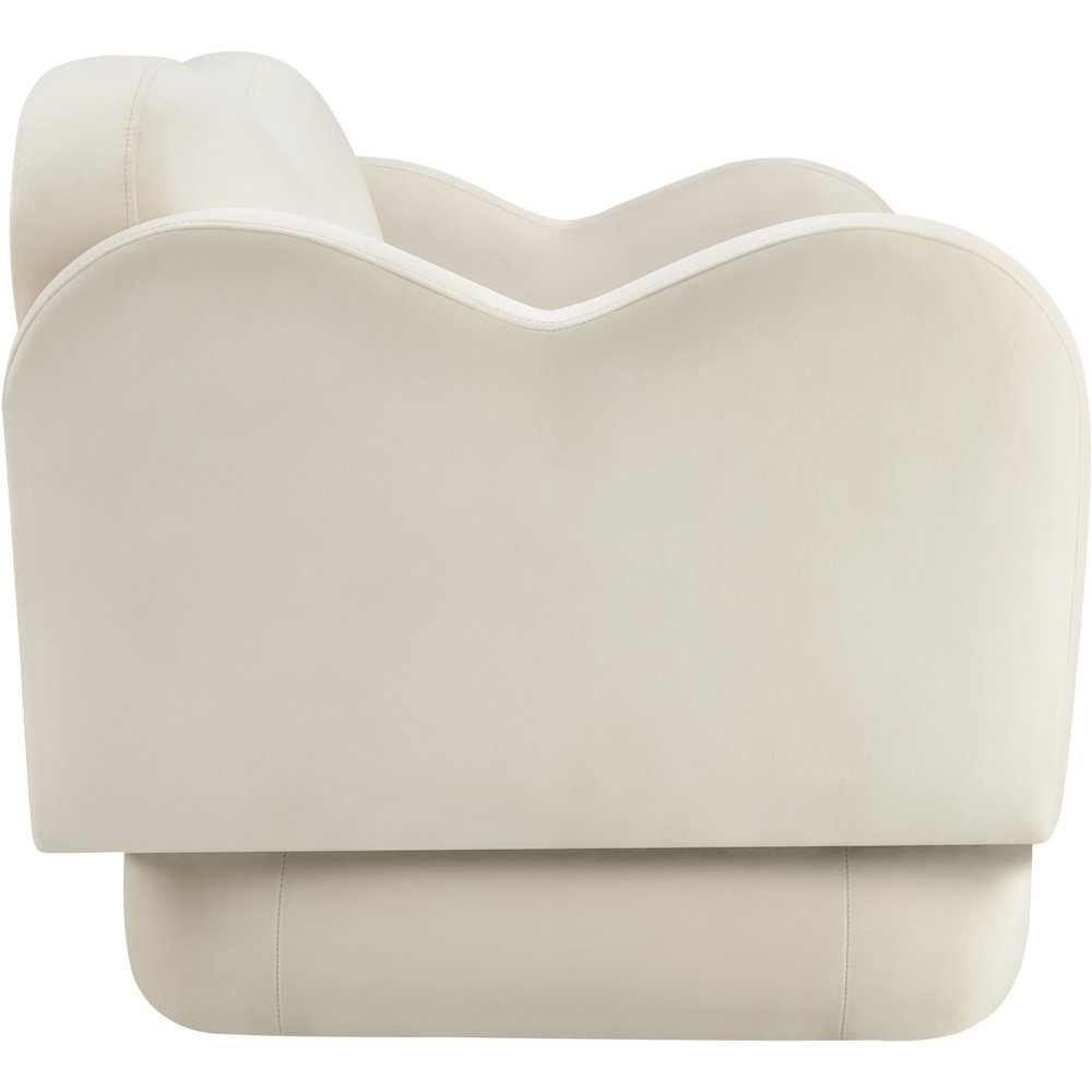 Bloom Cream Velvet Loveseat. Picture 3