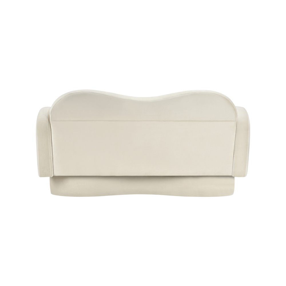 Bloom Cream Velvet Loveseat. Picture 4