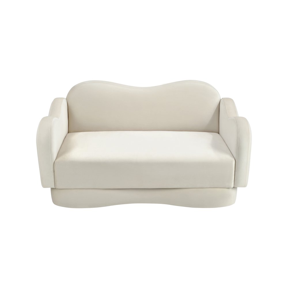 Bloom Cream Velvet Loveseat. Picture 5
