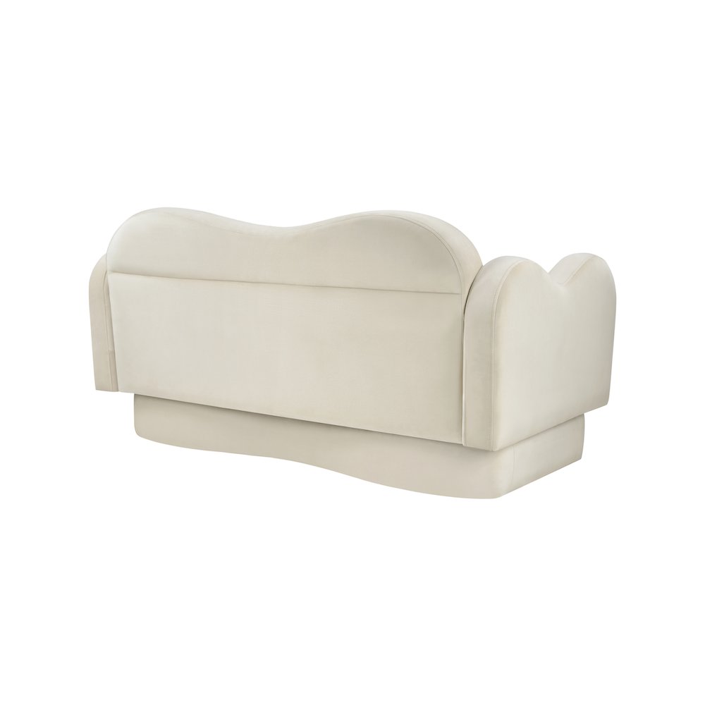 Bloom Cream Velvet Loveseat. Picture 6