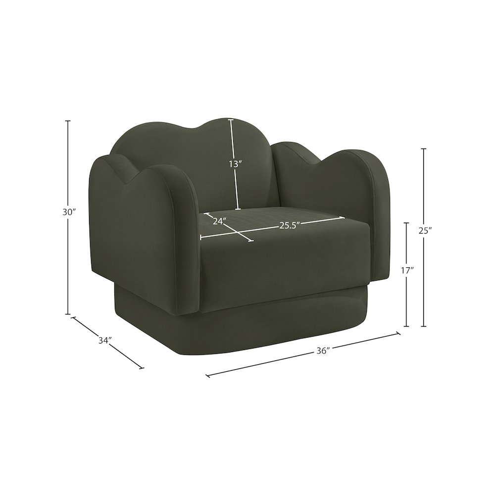 Bloom Green Velvet Chair. Picture 7