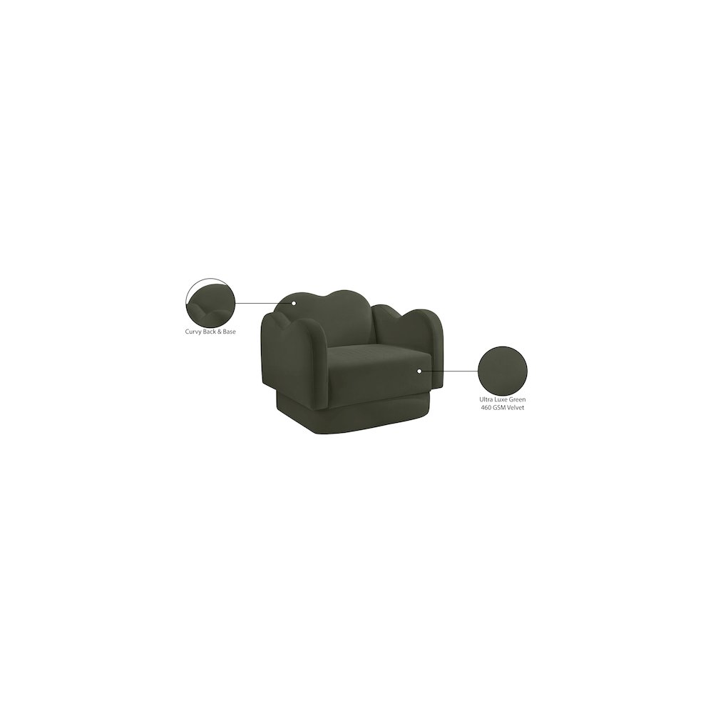 Bloom Green Velvet Chair. Picture 8