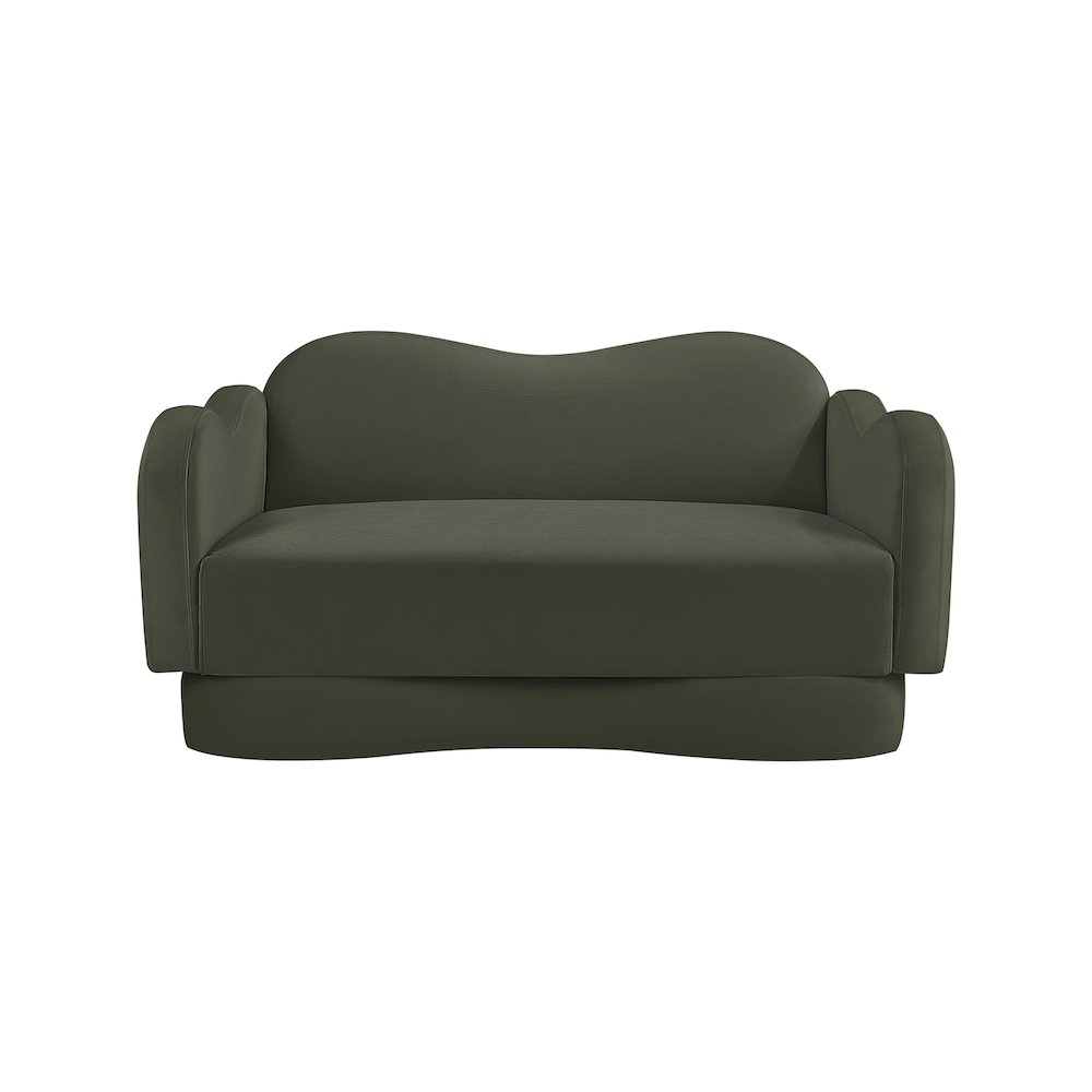 Bloom Green Velvet Loveseat. Picture 2