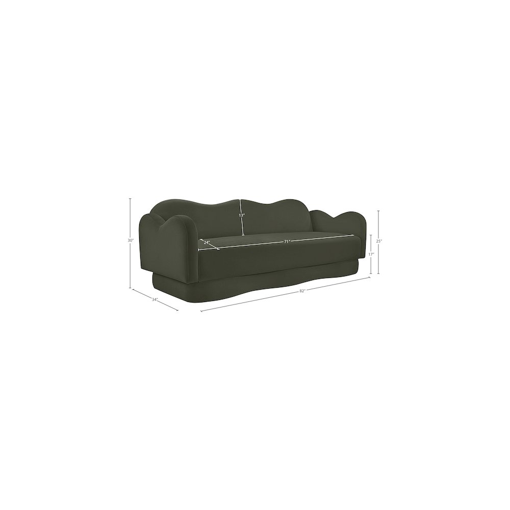 Bloom Green Velvet Sofa. Picture 7