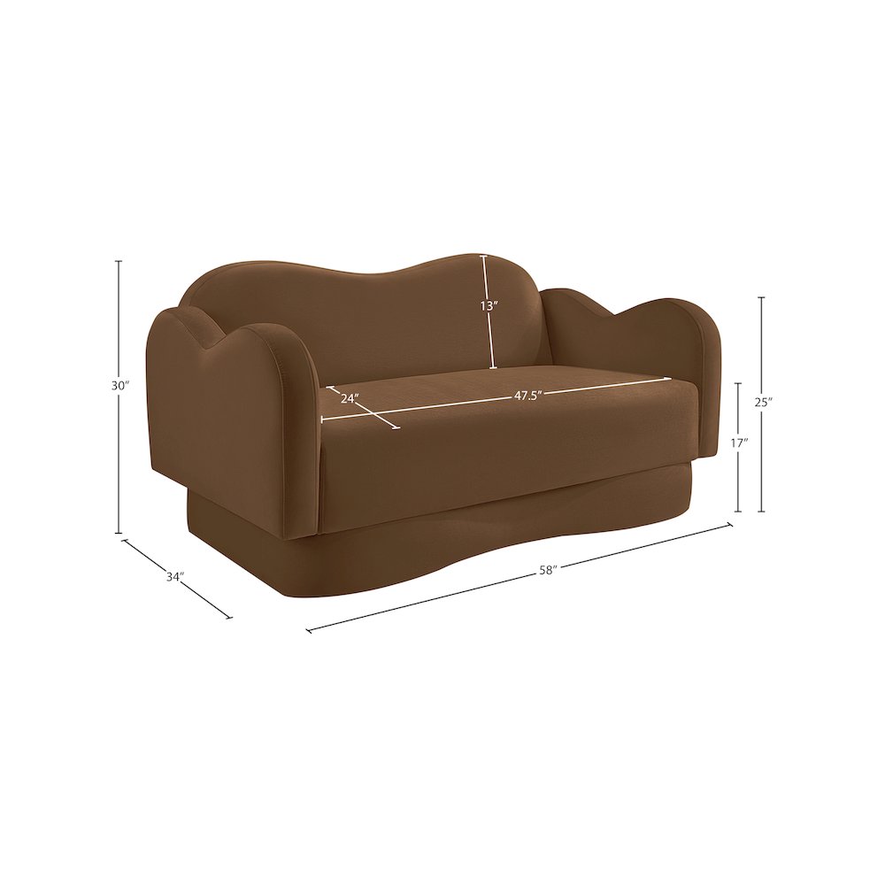 Bloom Saddle Velvet Loveseat. Picture 7
