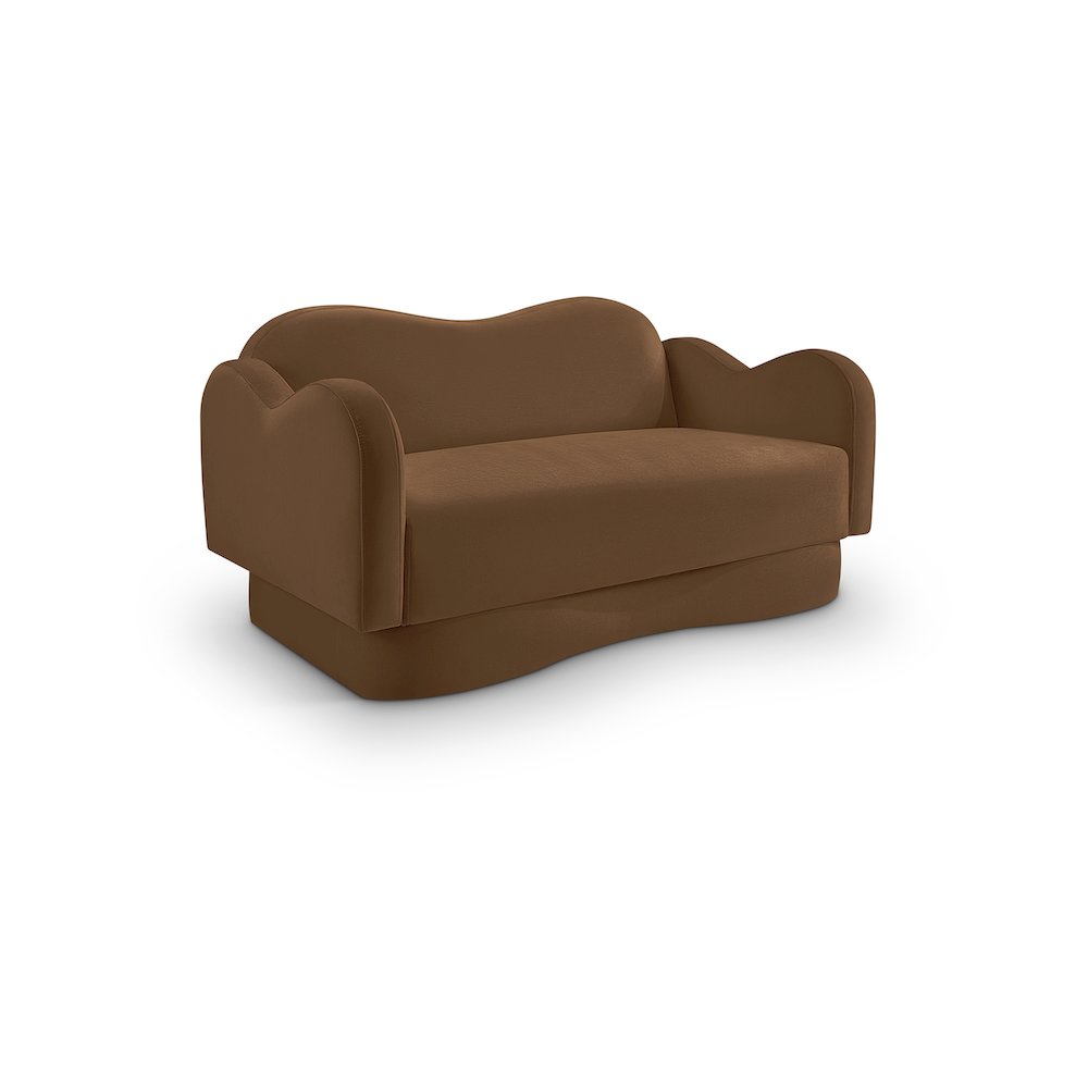 Bloom Saddle Velvet Loveseat. Picture 1