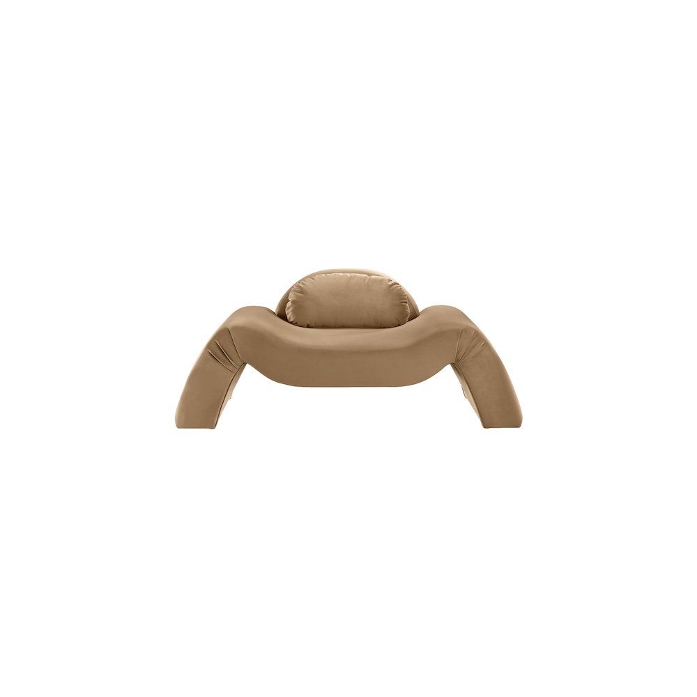 Austin Beige Velvet Chair. Picture 2