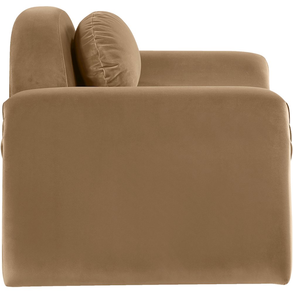 Austin Beige Velvet Chair. Picture 3