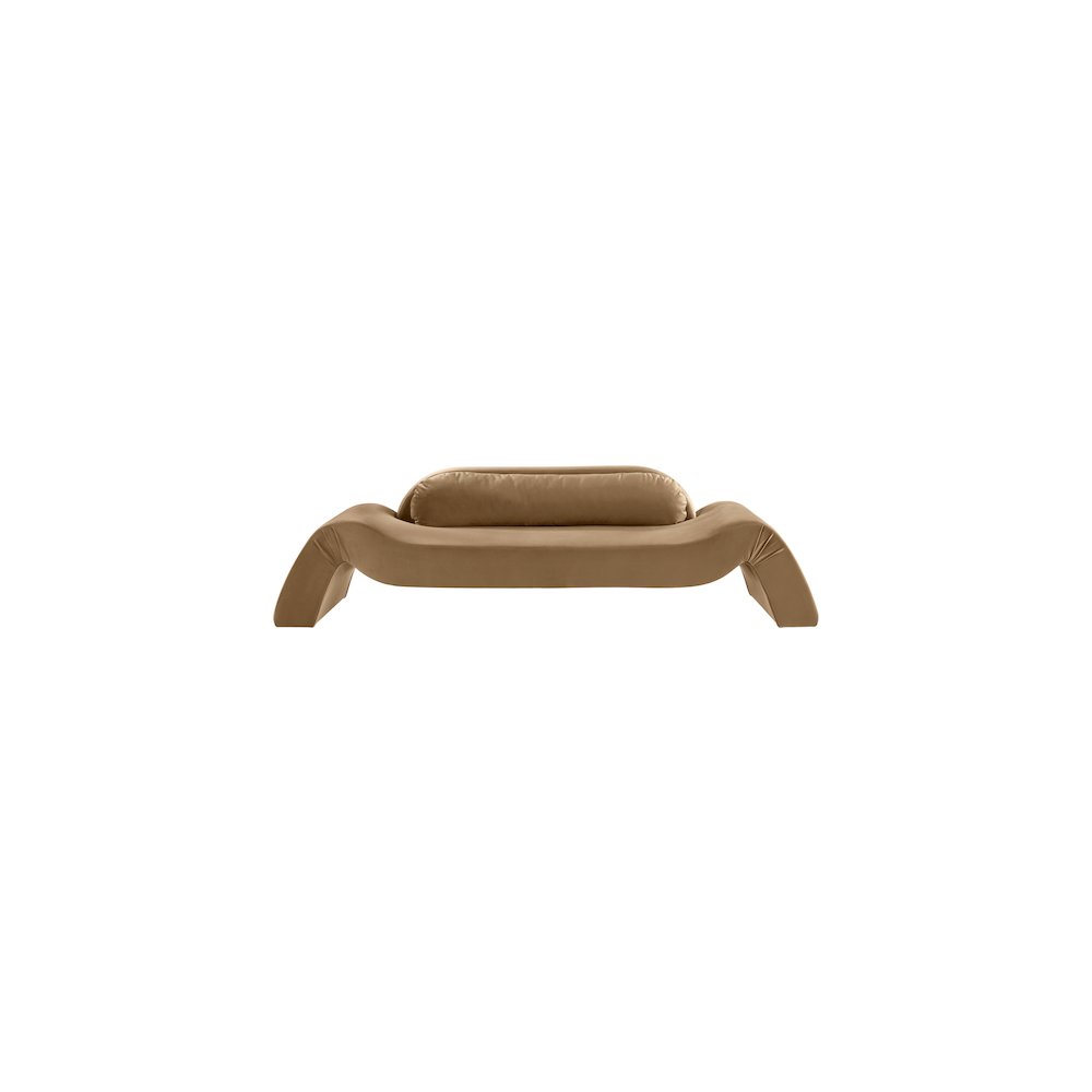 Austin Beige Velvet Sofa. Picture 2