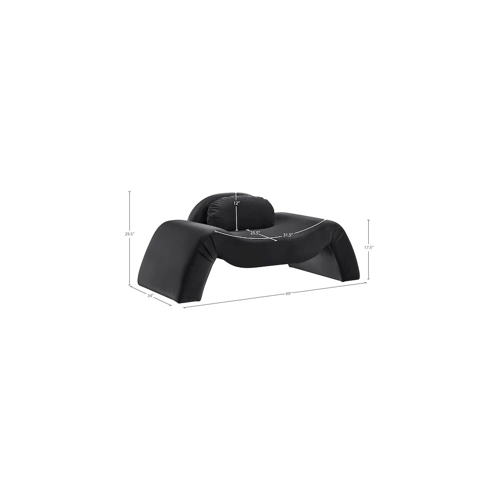 Austin Black Velvet Chair. Picture 7