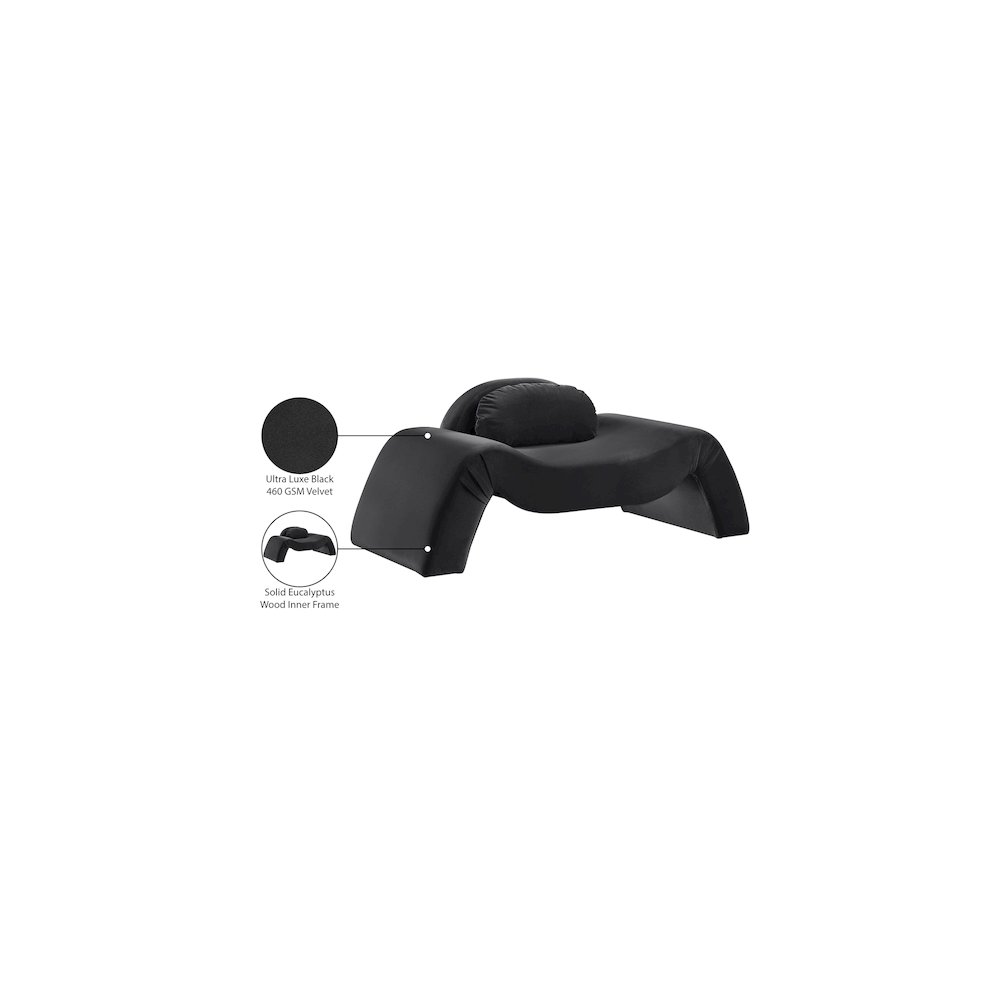 Austin Black Velvet Chair. Picture 8