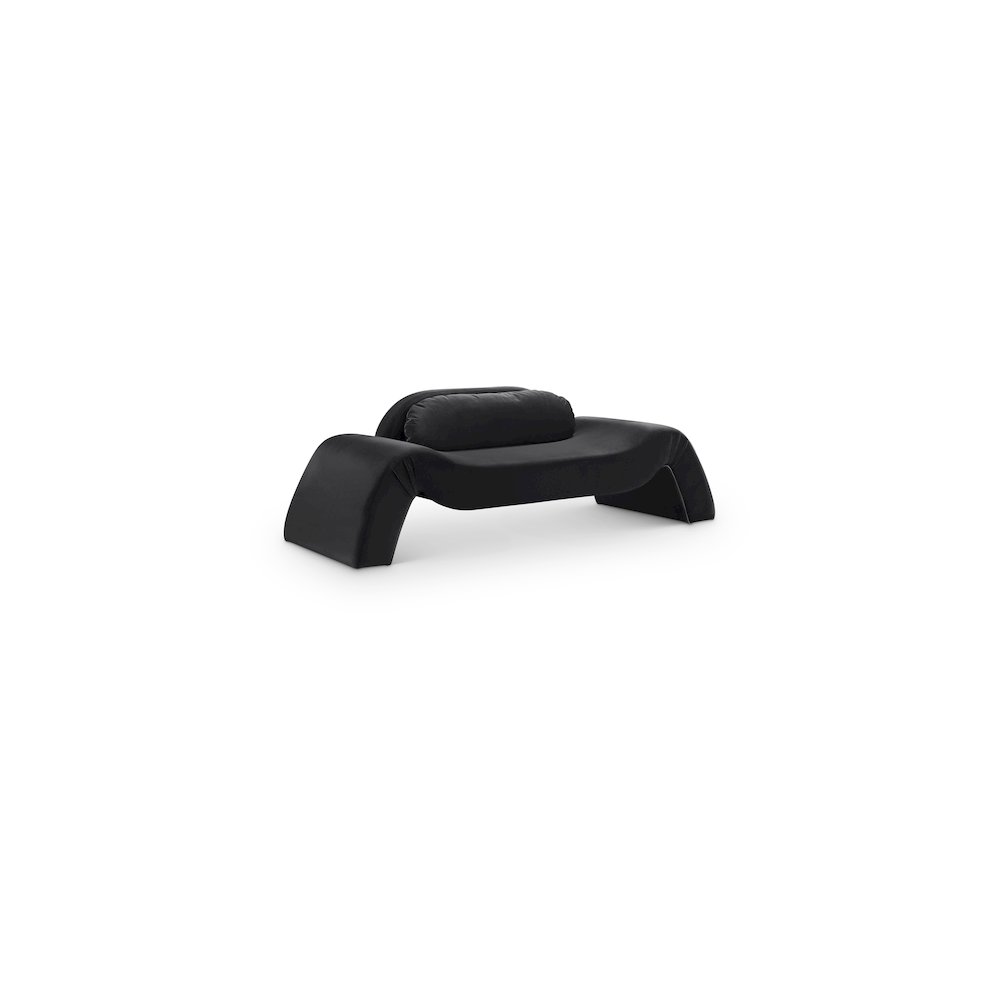 Austin Black Velvet Loveseat. Picture 1
