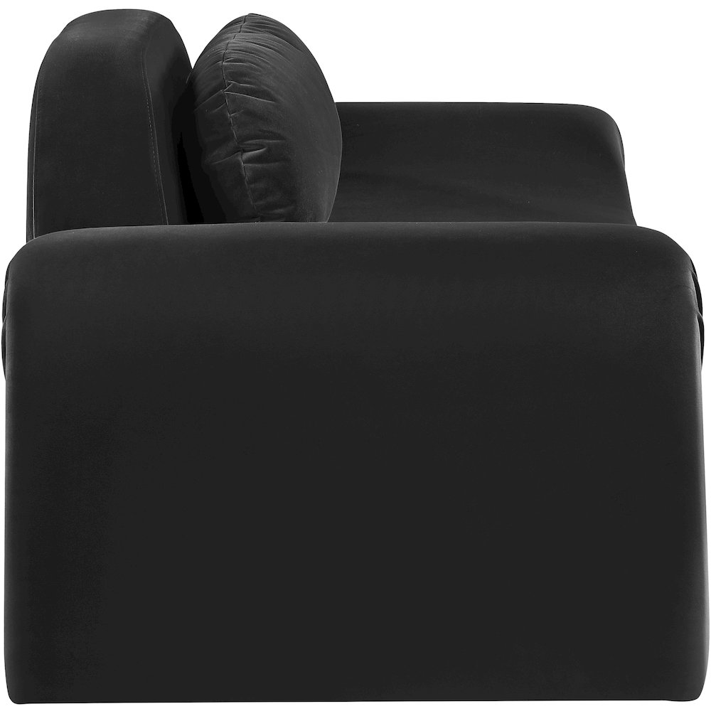Austin Black Velvet Loveseat. Picture 3