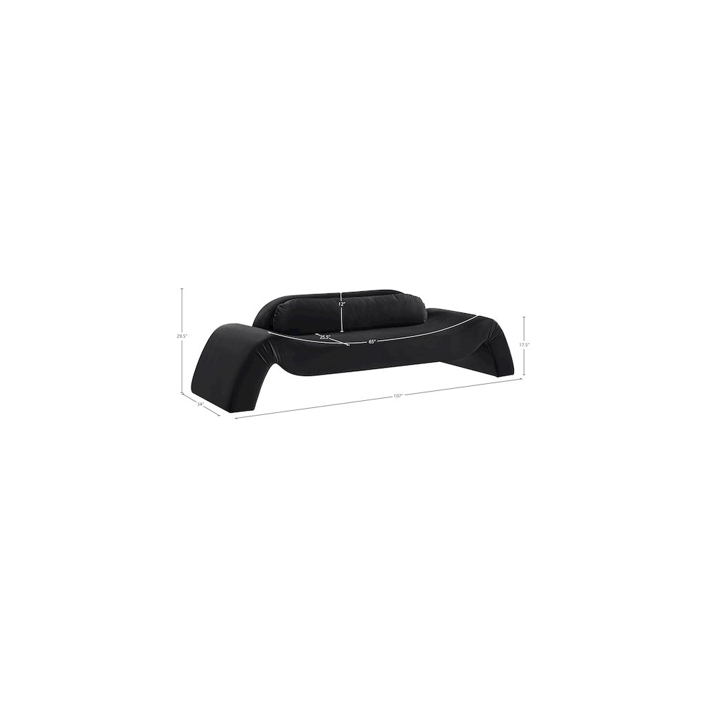 Austin Black Velvet Sofa. Picture 7
