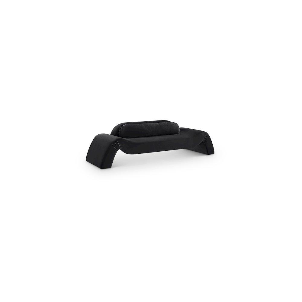 Austin Black Velvet Sofa. Picture 1